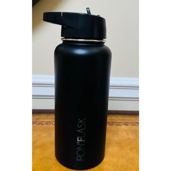 IRON FLASK Camping Hiking Hydration Stainless Steel Black 32 oz Water Bottle NEW - Picture 4 of 10